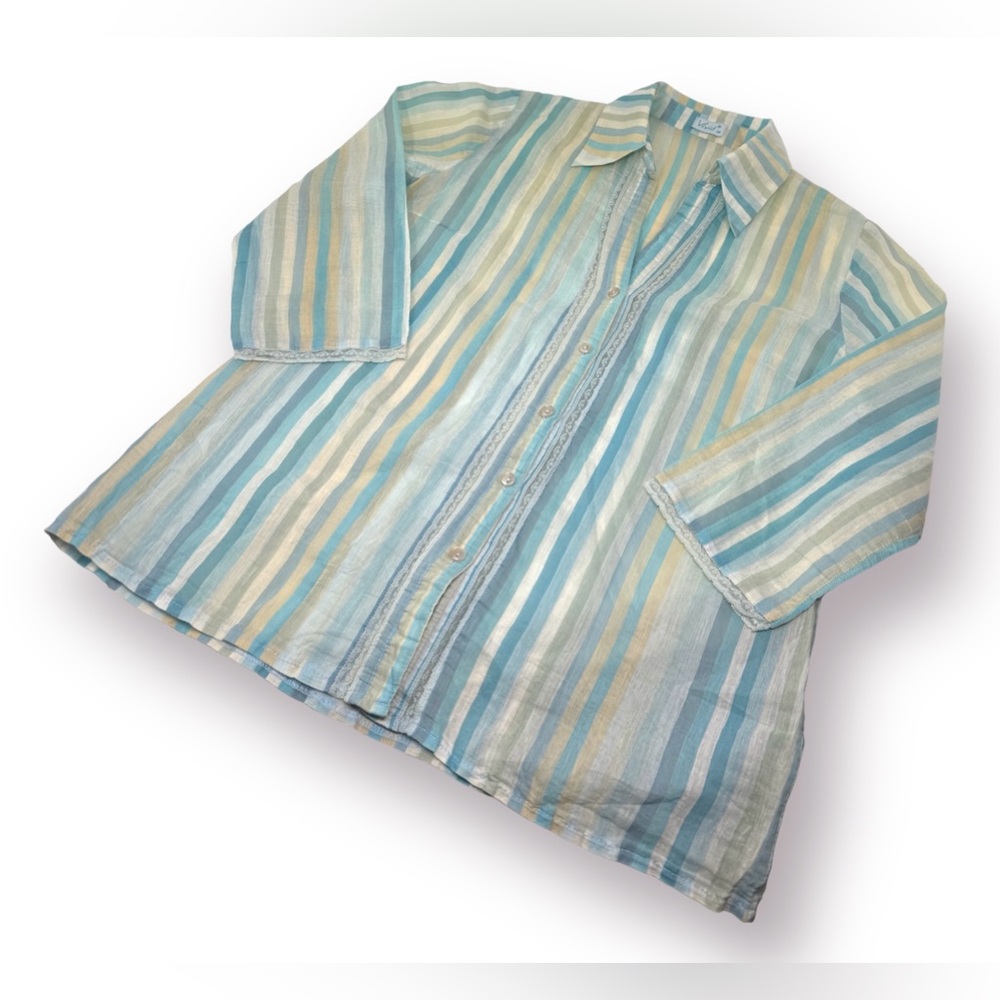 🛍️SALE🛍️ Vivid Women’s 3/4 Sleeve Button-Down Shirt - Picture 5 of 7